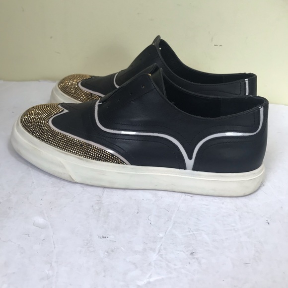 Giuseppe Zanotti Leather Mini Studs Sneakers Slip On Oxford Slides Logo Glitter - Picture 3 of 16